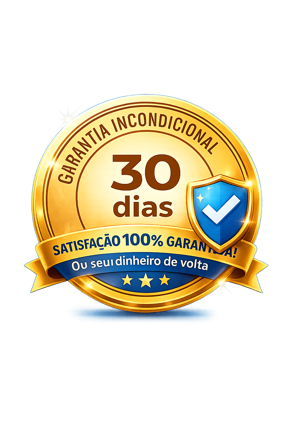 Garantia incondicional de 30 dias - Satisfação 100% garantida ou seu dinheiro de volta